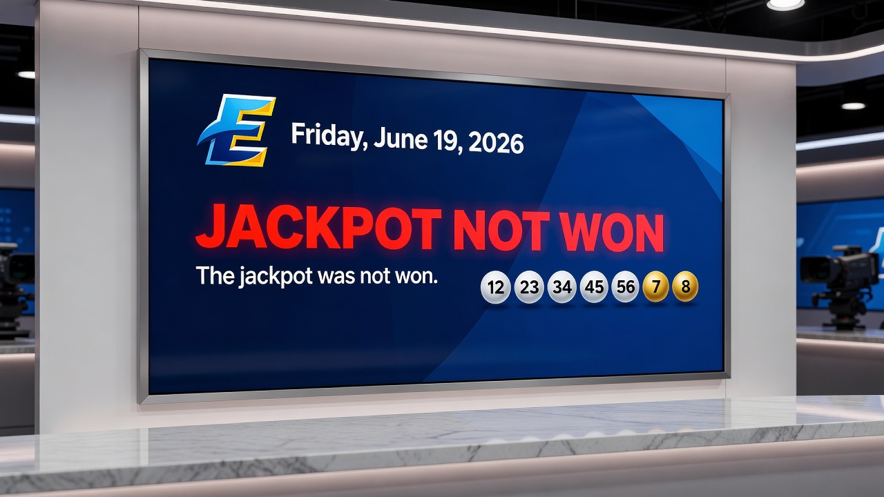 Feiernde Lotto-Gewinner-Szene mit Schecks und Konfetti, symbolisch für den Bayern-Jackpot